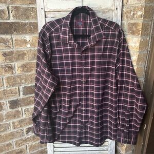 UNTUCKit Men’s Red Plaid Dress Shirt Long Sleeve Button Down XXL Slim Fit .